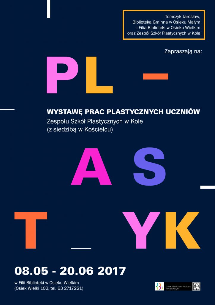 Wystawa prac plastycznych kolskiego PLASTYKA w Filii Osiek WIelki-Zapraszamy!